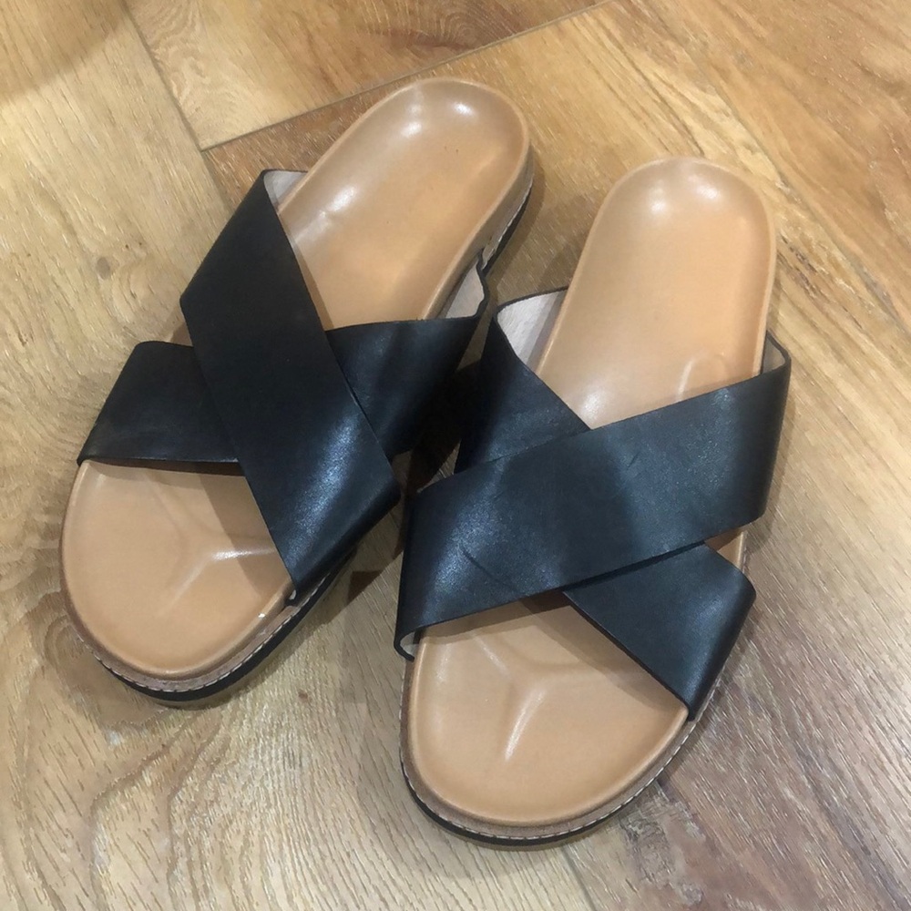 EUC Madewell Dayna lugsole slide sandals leather size 11